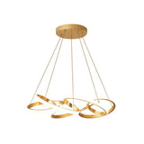 Modern Twisted Chandelier: Chic Metal Suspension Light For Restaurants Hanging Cord Included
