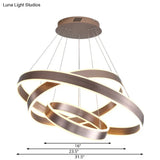 Modern Twisted Pendant Chandelier - Acrylic 1/2/3 Lights Brown Natural Light