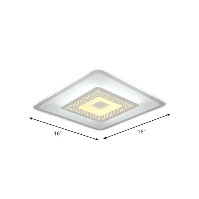 Modern Ultra-Thin Led Flush Mount Ceiling Light With Acrylic Shade Ideal For Small Or Large Living