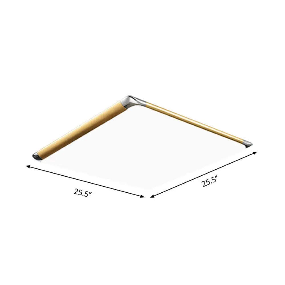 Modern Ultra-Thin Square Flush Mount With Gold Integrated Led Acrylic Shade - Warm/White 18/21/35.5