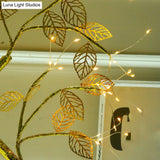 Modern Usb Tree Nightstand Lamp: Metallic Gold Led Table Light For Living Room