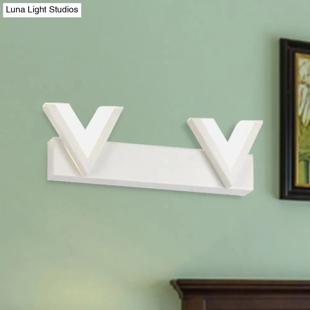 Modern V-Shaped Led Vanity Light: Acrylic Bathroom Mirror Lamp (2/3-Light Warm/White)