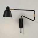 Modern Wall Mounted Reading Lamp: Retractable Arm Nordic Style Black / Wide Flare