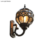 Modern Wall Sconce Light - Aluminum Black/Brass Sphere Lamp With Clear Glass Shade