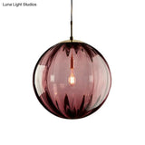 Modern Water Glass Hanging Light Fixture For Restaurants - 1-Light Round Ceiling Pendant