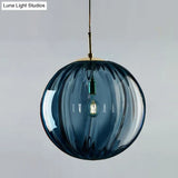 Modern Water Glass Hanging Light Fixture For Restaurants - 1-Light Round Ceiling Pendant