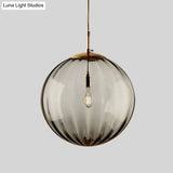 Modern Water Glass Hanging Light Fixture For Restaurants - 1-Light Round Ceiling Pendant