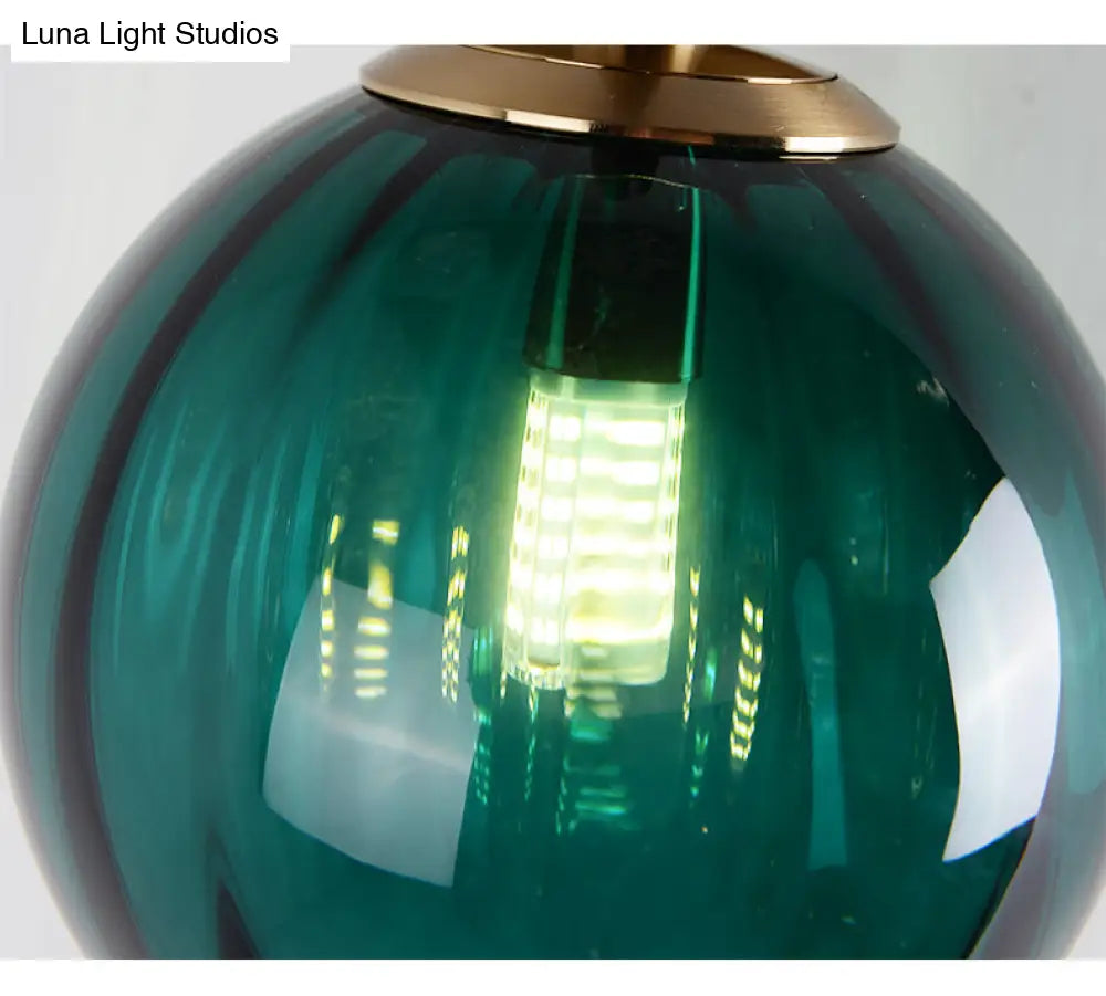 Modern Water Glass Hanging Light Fixture For Restaurants - 1-Light Round Ceiling Pendant