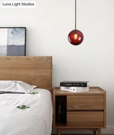 Modern Water Glass Hanging Light Fixture For Restaurants - 1-Light Round Ceiling Pendant