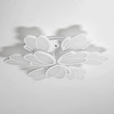Modern White Acrylic Floral Led Semi Flush Ceiling Light Fixture For Living Room
