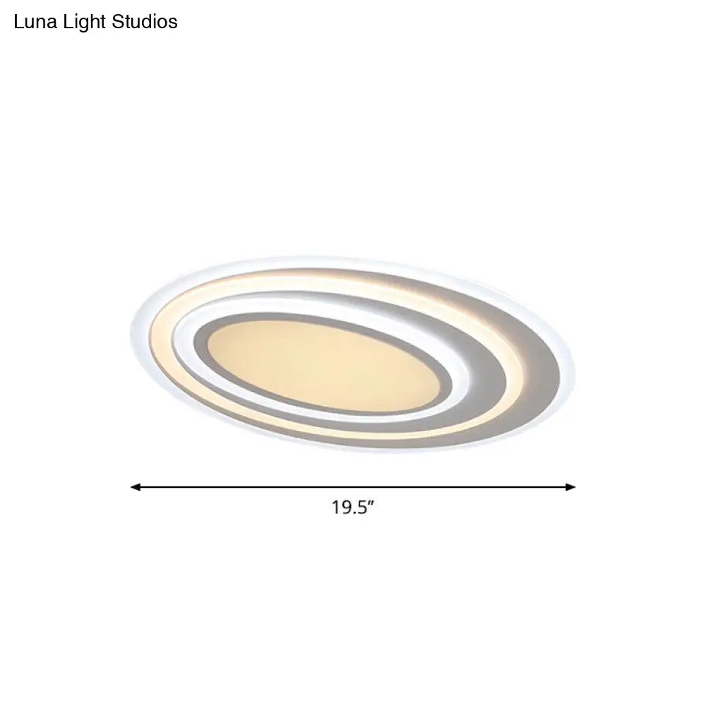 Modern White Acrylic Led Ceiling Light - Flush Mount Surface Lighting Available In
