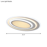 Modern White Acrylic Led Ceiling Light - Flush Mount Surface Lighting Available In