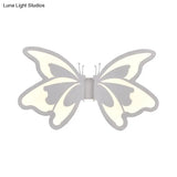 Modern White Acrylic Led Wall Lamp For Stairs - Flat Cartoon Shape Stylish Design