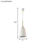 Modern White Bedroom Pendant Light With Iron Shade