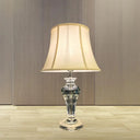 Modern White Bell Panel Task Lamp With Fabric Shade - Perfect Reading Light