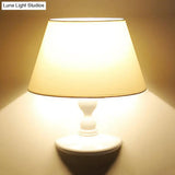 Modern White/Black Cone Wall Sconce: Fabric Led Mount Light For Bedside