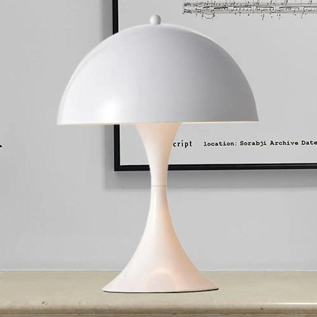 Modern White/Black Mushroom Night Table Light - Metal Desk Lamp For Living Room White
