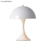 Modern White/Black Mushroom Night Table Light - Metal Desk Lamp For Living Room