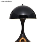 Modern White/Black Mushroom Night Table Light - Metal Desk Lamp For Living Room
