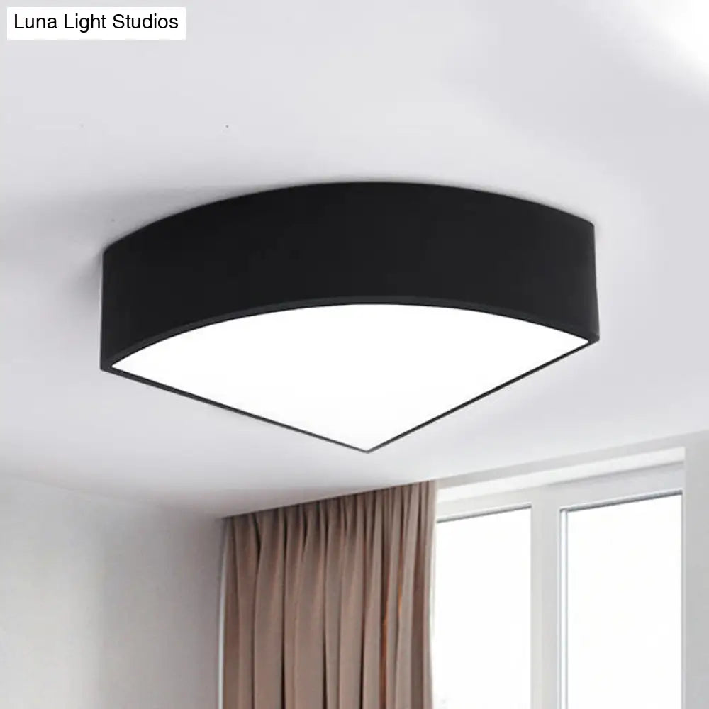 Modern White/Black Sector Flush Led Ceiling Light - Metal Mount 10’/12’/14’ Wide