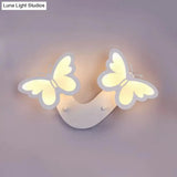 Modern White Butterfly Wall Sconce: Romantic Acrylic Light For Foyer