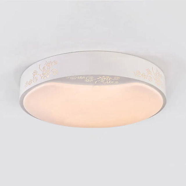 Modern White Circle Flush Mount Led Ceiling Light Fixture For Living Room - 16.5/20.5 Dia