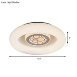 Modern White Circle Flush Mount Light - Unique Acrylic Ceiling Fixture For Bedroom