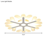 Modern White Coral Flush Ceiling Light With Led Acrylic Lamp In 3 Color Options