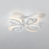 Modern White Coral Led Ceiling Lamp With Acrylic Shade - Stylish Semi Flush Light (4/6/12 Lights