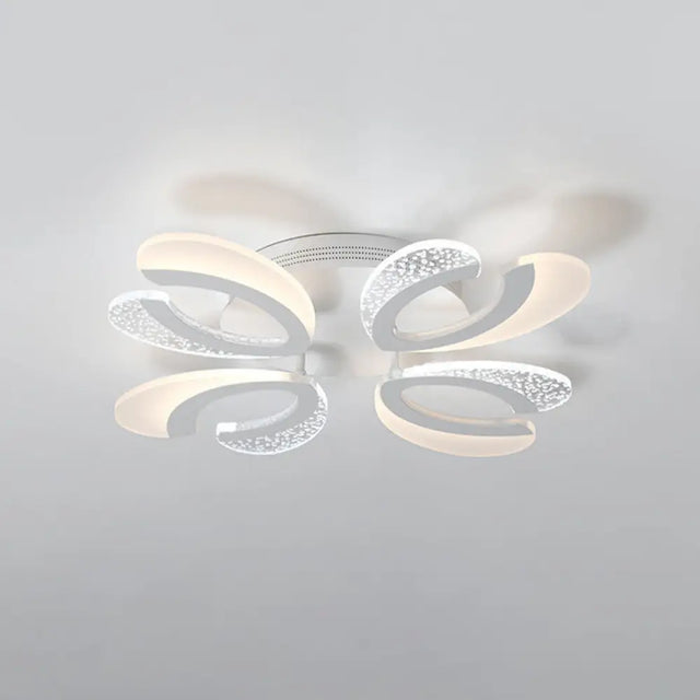 Modern White Coral Led Ceiling Lamp With Acrylic Shade - Stylish Semi Flush Light (4/6/12 Lights