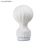 Modern White Curved Desk Lamp - Small Fabric Table Light For Living Room