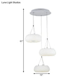 Modern White Doughnut Pendant Lamp: Led Metal Ceiling Light For Dining Room
