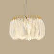 Modern White Feather Hanging Chandelier For Living Room / 19.5’ Without Crystal