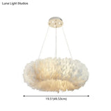 Modern White Feather Hanging Pendant Light For Bedroom