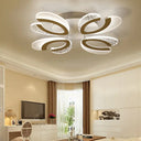 Modern White Floral Led Ceiling Light - Stylish Acrylic Flush Mount For Living Room 4 /