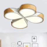 Modern White Flower Flush Mount Ceiling Light For Bedroom