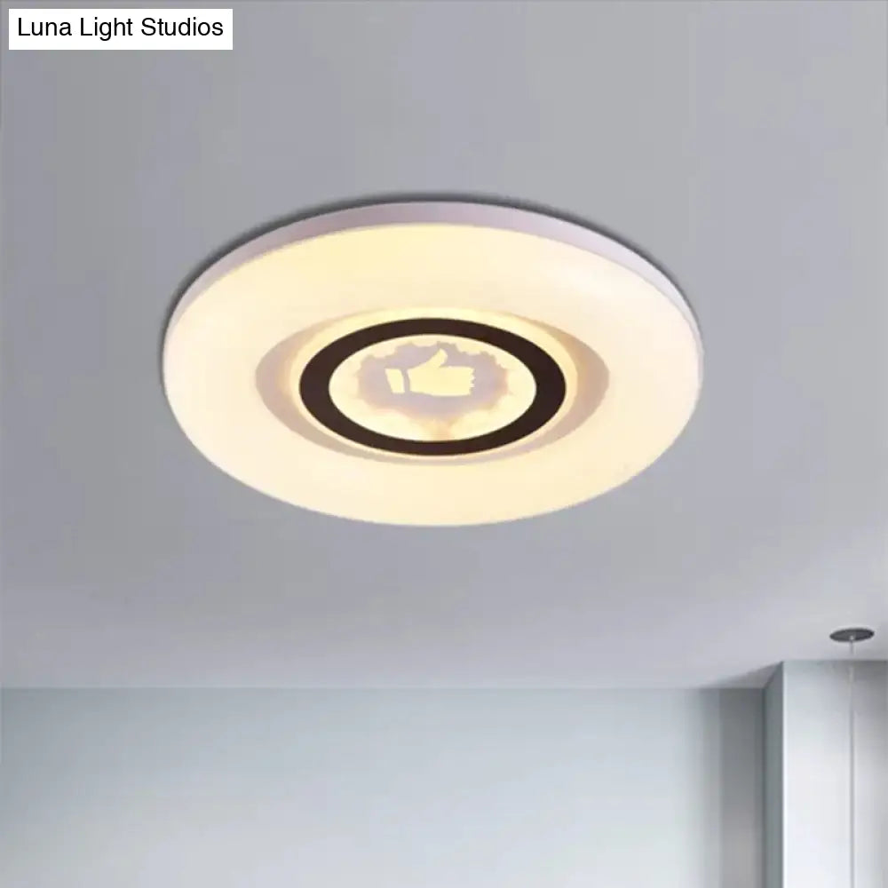 Modern White Flush Ceiling Light With Led And Acrylic For Corridor Bedroom