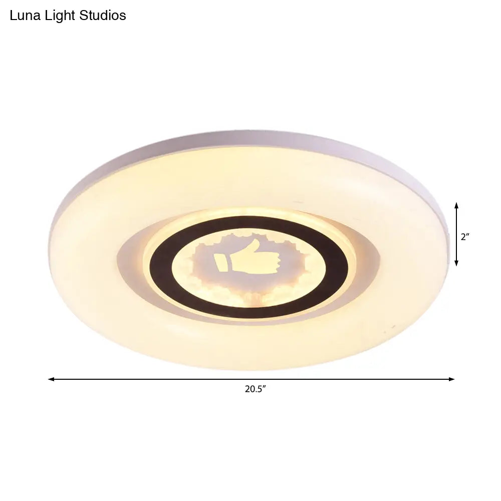 Modern White Flush Ceiling Light With Led And Acrylic For Corridor Bedroom