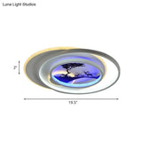 Modern White Flush Light Fixture: Led Acrylic Flushmount Lamp With Elegant Patterns - Flower Deer