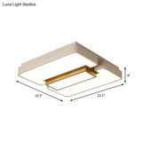 Modern White Flush Mount Led Ceiling Lamp For Warm/White Lighting In Living Room