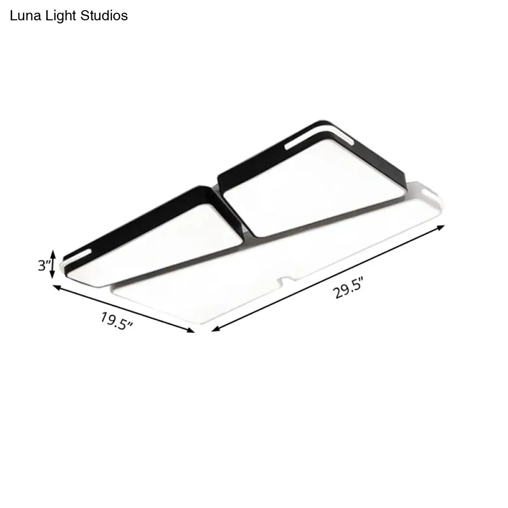 Modern White Flush Mounted Led Ceiling Light - Minimalistic Design 19.5’/23.5’ Width White/Warm