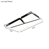Modern White Flush Mounted Led Ceiling Light - Minimalistic Design 19.5’/23.5’ Width White/Warm