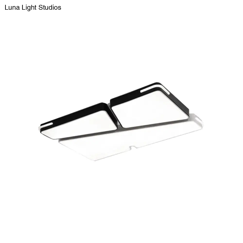 Modern White Flush Mounted Led Ceiling Light - Minimalistic Design 19.5’/23.5’ Width White/Warm