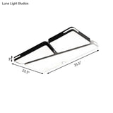 Modern White Flush Mounted Led Ceiling Light - Minimalistic Design 19.5’/23.5’ Width White/Warm