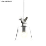 Modern White Glass Bird Restaurant Pendant Light