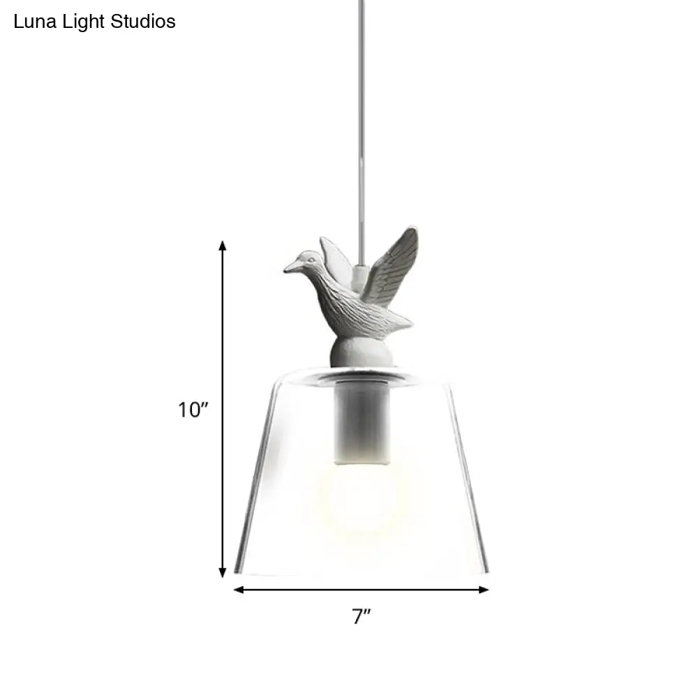 Modern White Glass Bird Restaurant Pendant Light