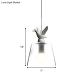 Modern White Glass Bird Restaurant Pendant Light