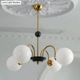 Modern White Glass Chandelier For Bedroom Lighting
