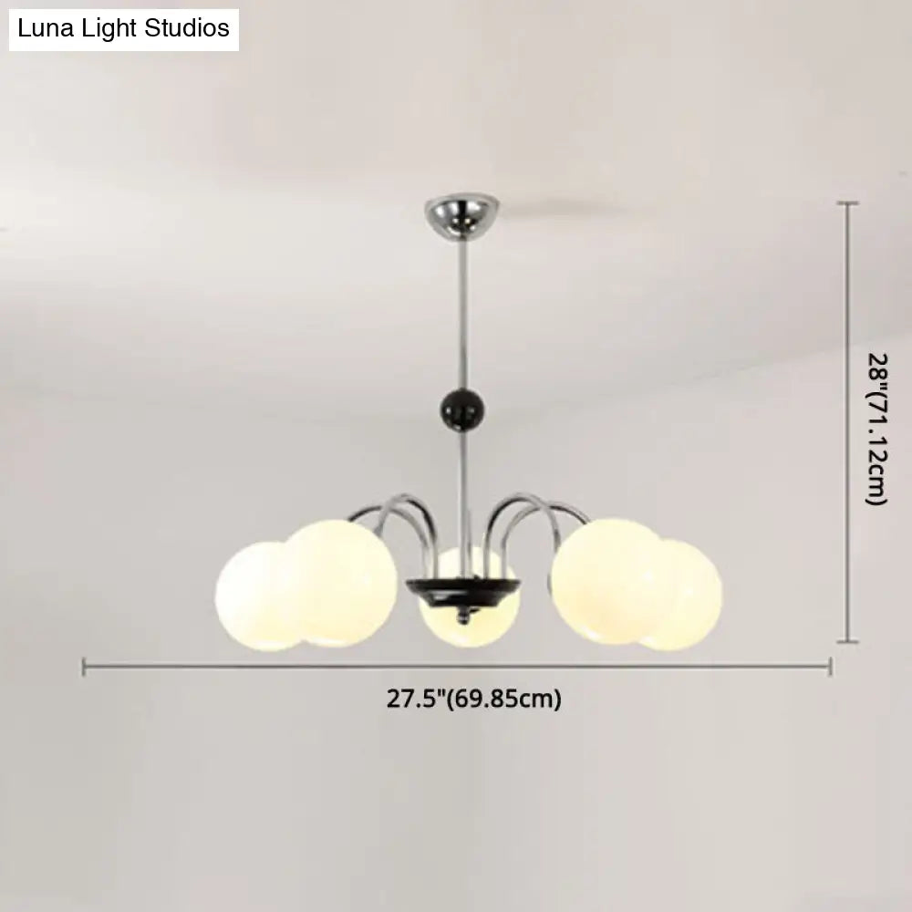 Modern White Glass Chandelier For Bedroom Lighting