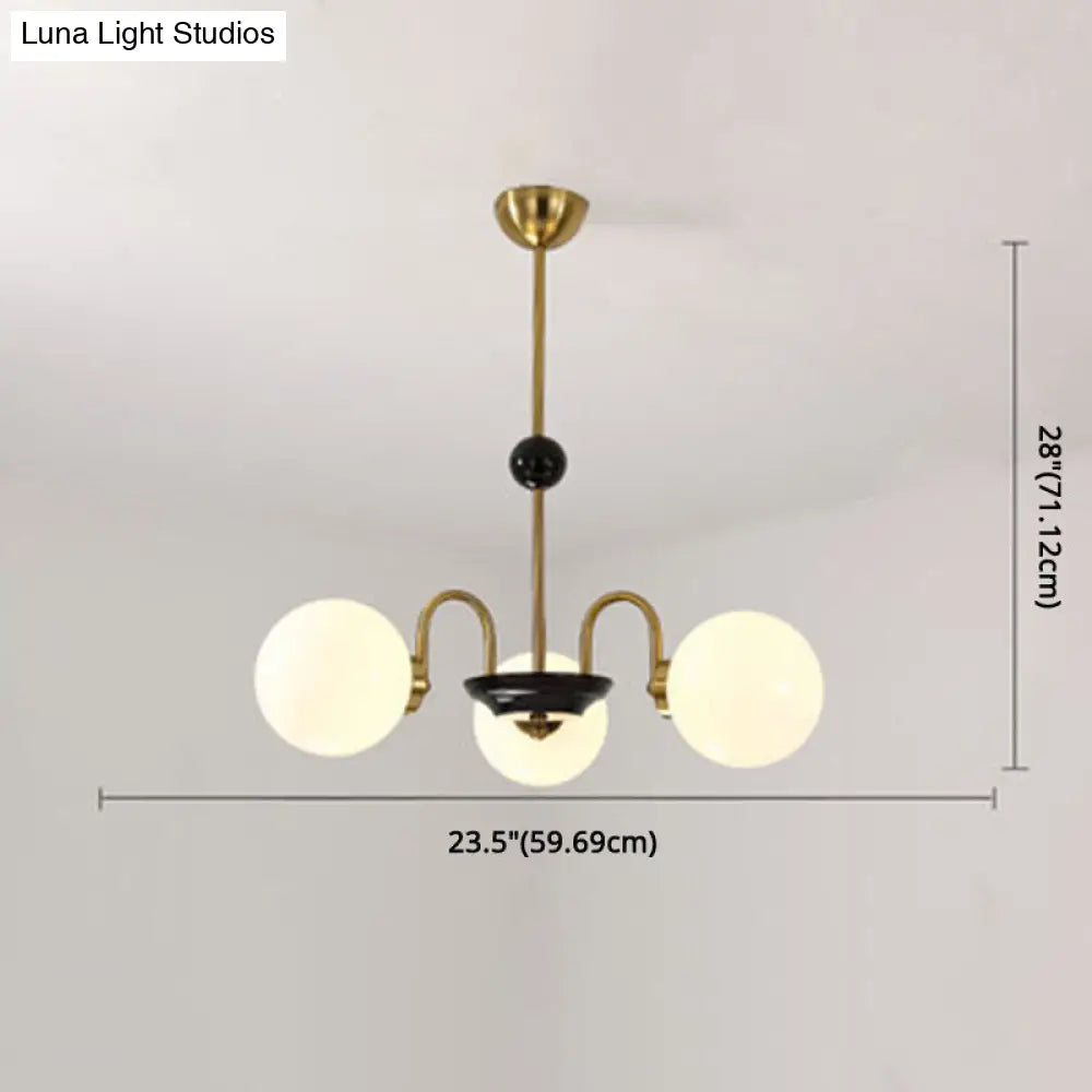 Modern White Glass Chandelier For Bedroom Lighting